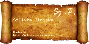 Szlivka Piroska névjegykártya