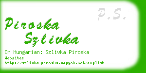 piroska szlivka business card